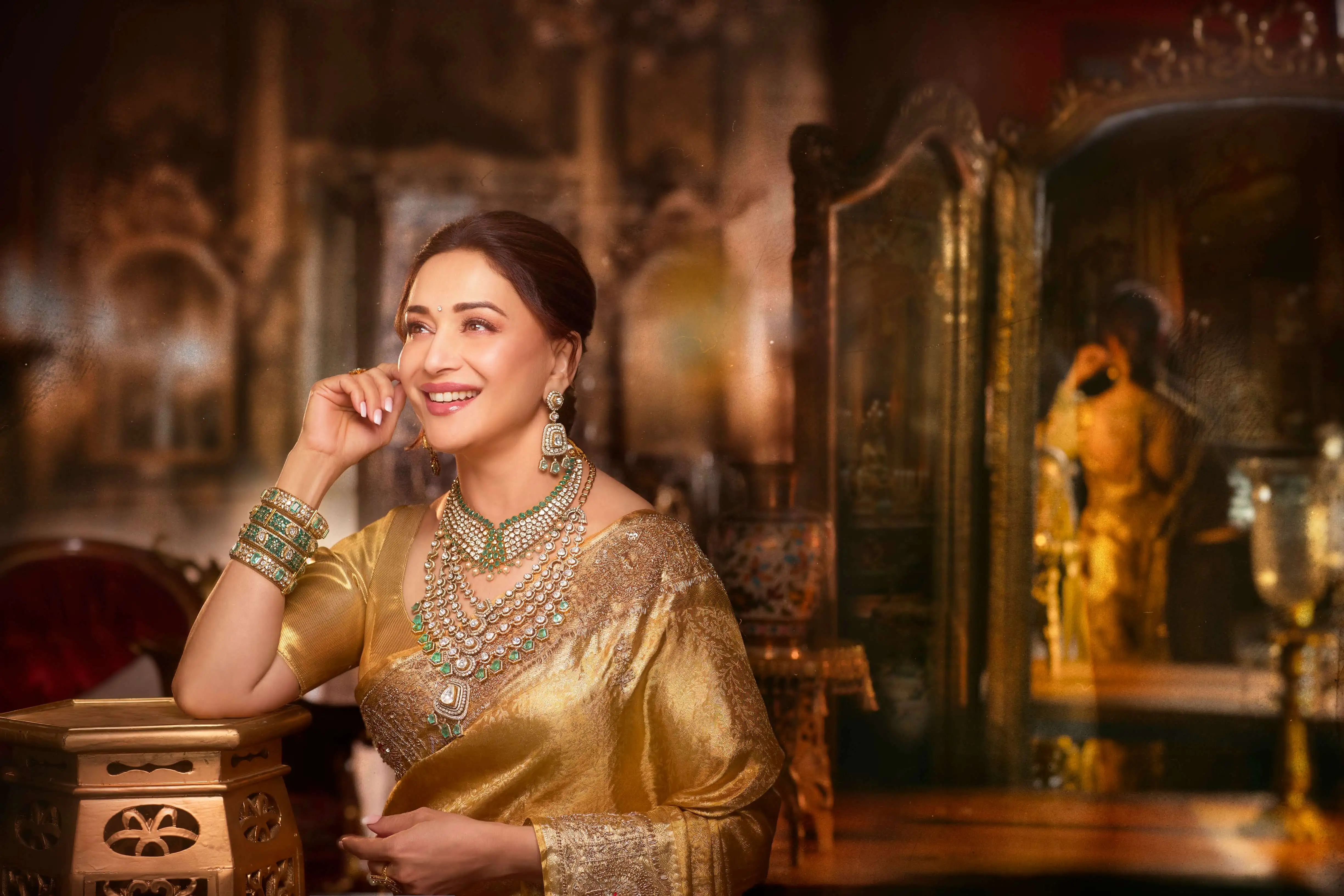 Bride in gold jewellery