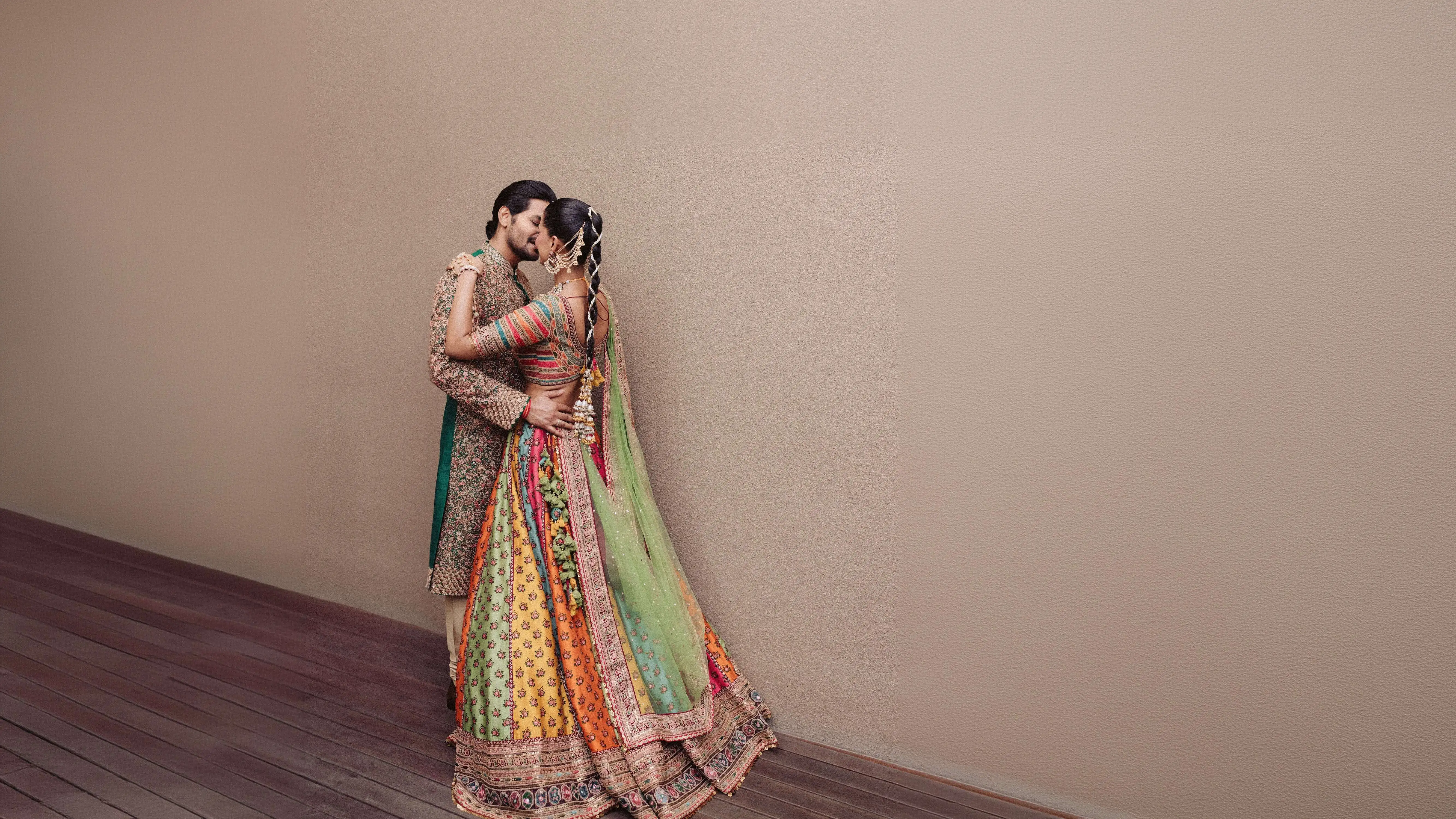 Couple at their wedding
