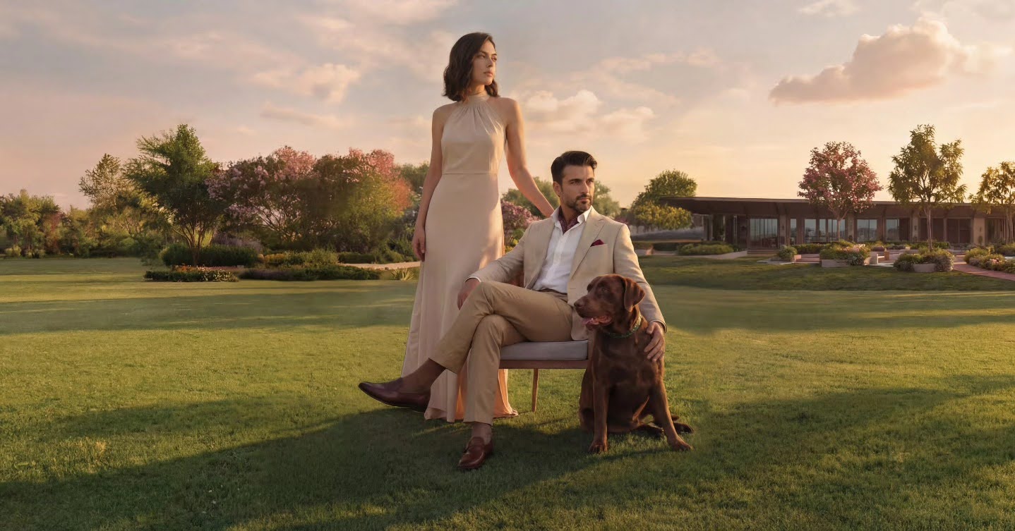 Couple on the lawn after the ceremony