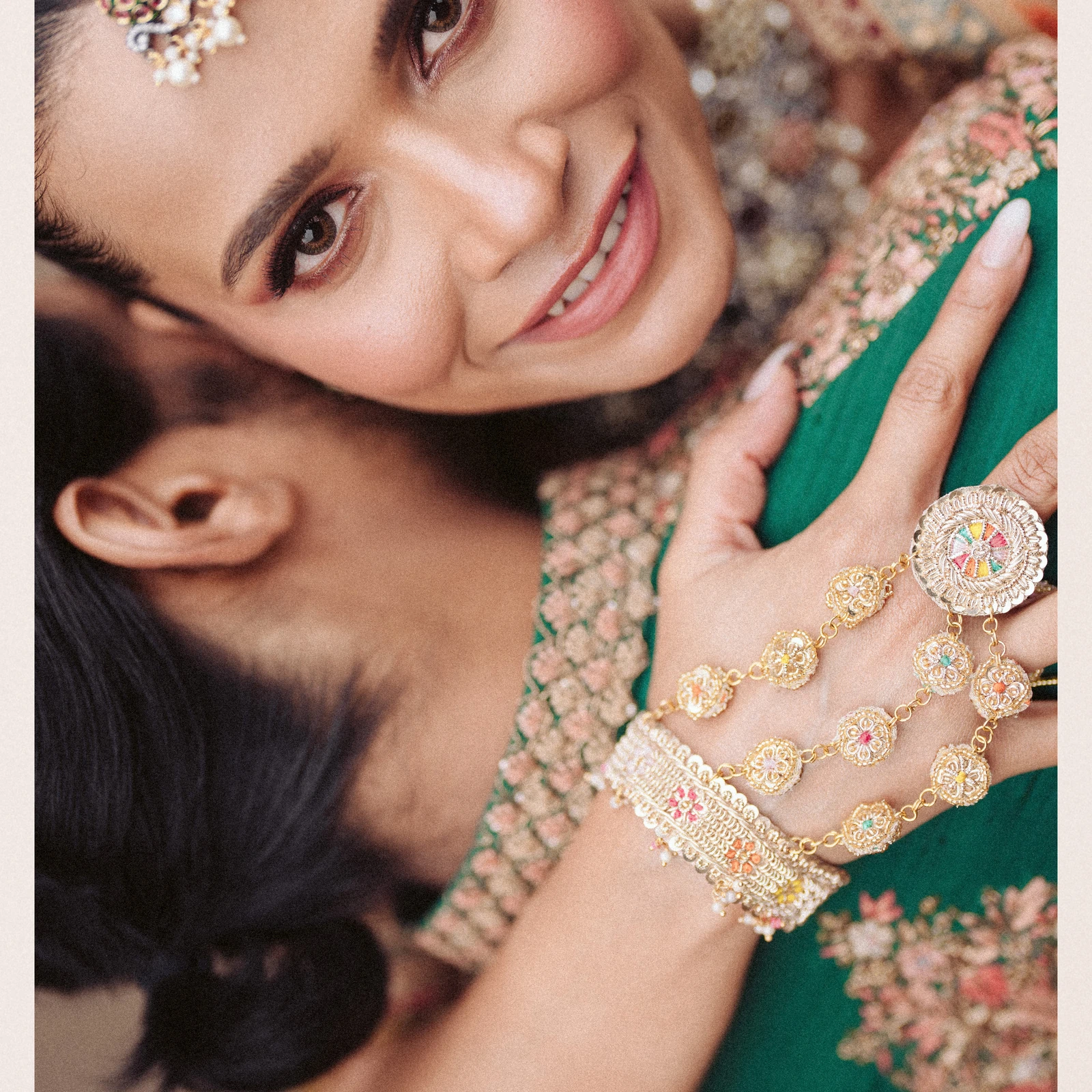 Bride and her sister, close portrait