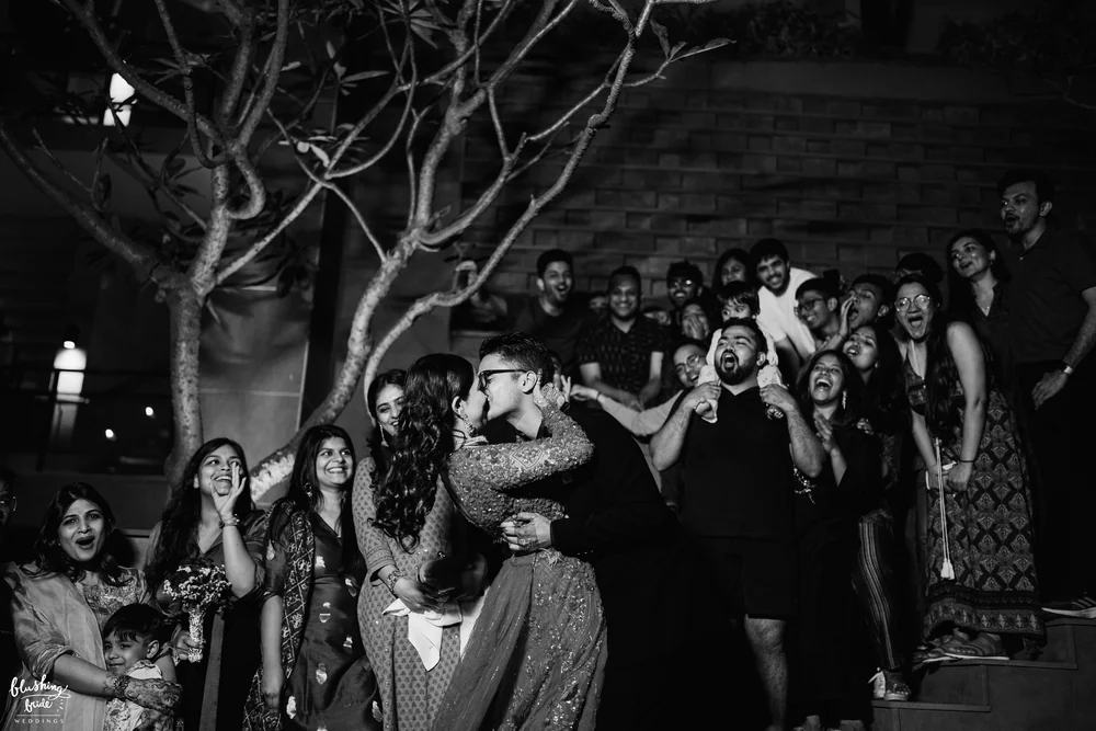 Wedding celebrations in black and white