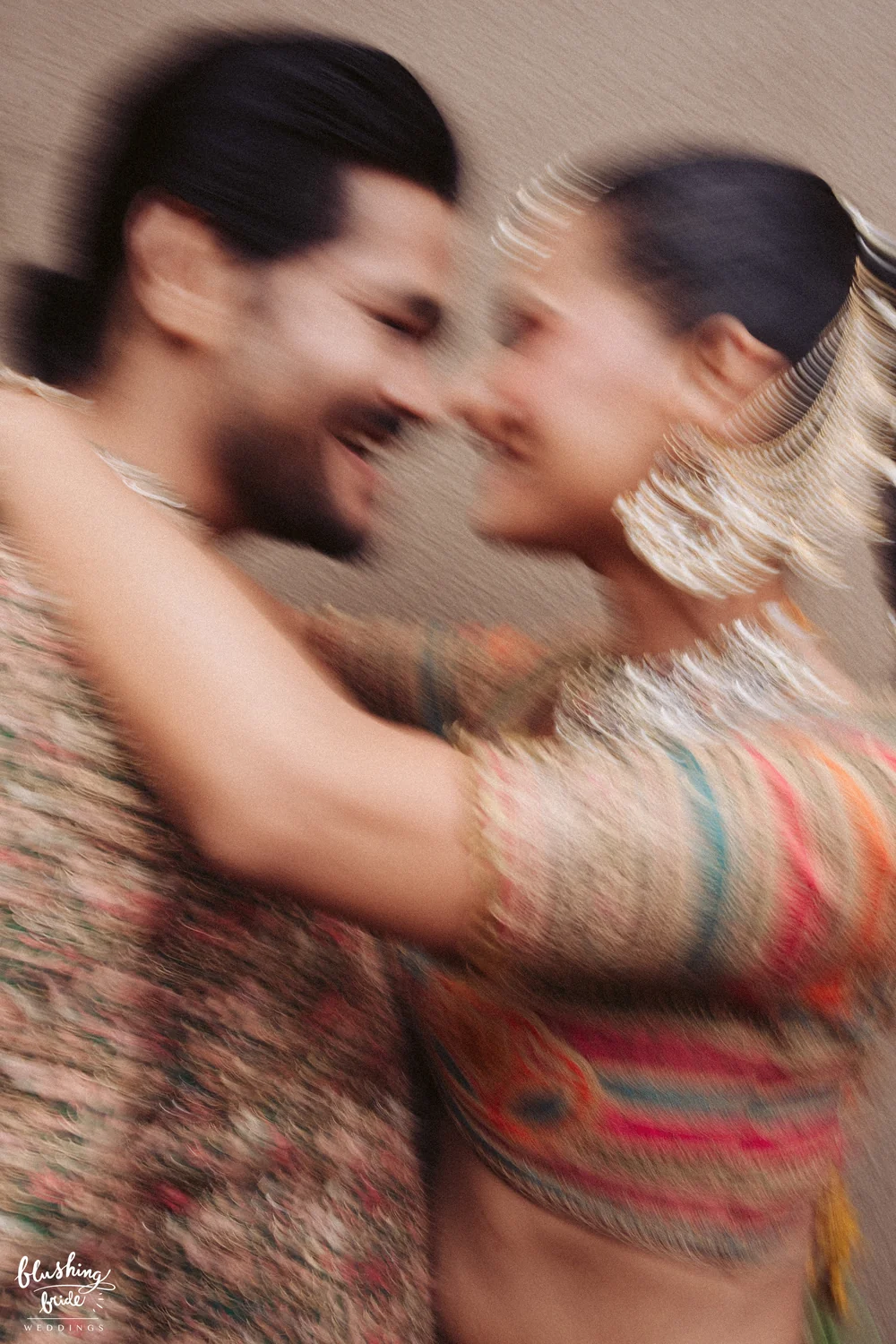 Couple photographed in motion