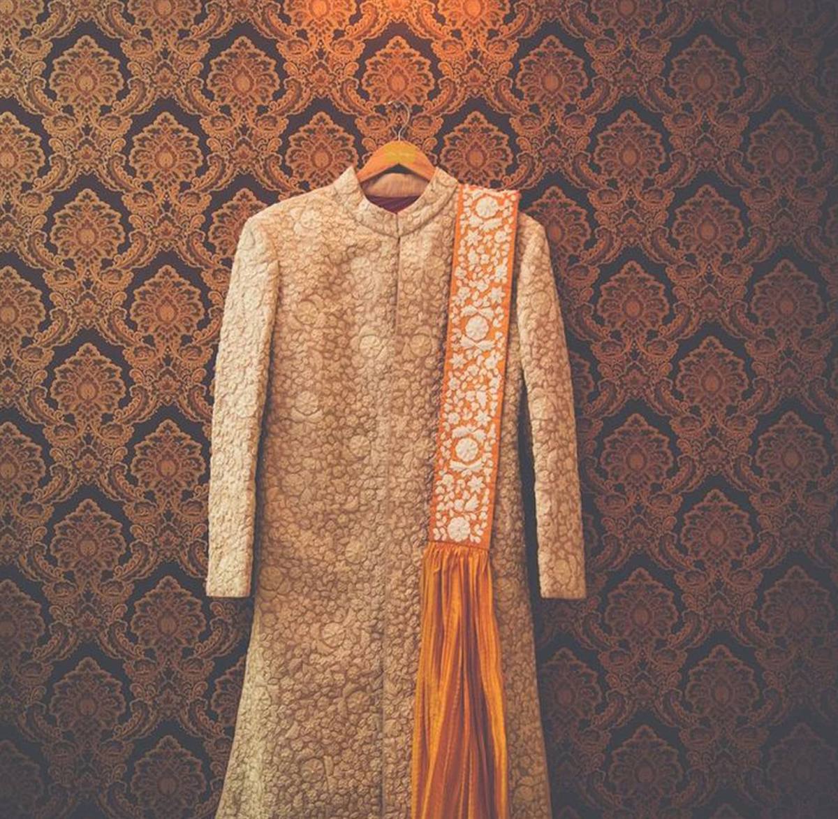 Sherwani and groom styling by Blushing Bride